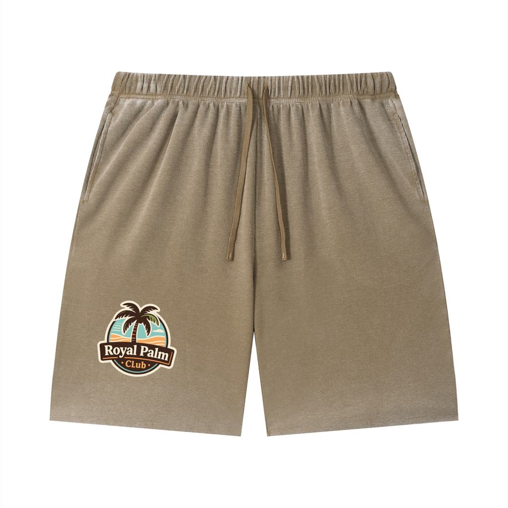 DRIP vintage wash shorts — waffle raw hem II