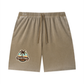 DRIP vintage wash shorts — waffle raw hem II