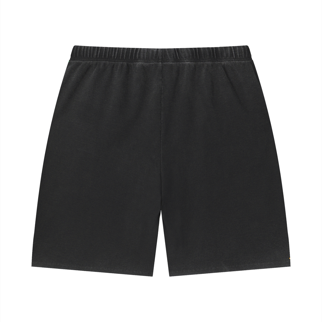 DRIP vintage wash shorts — waffle raw hem