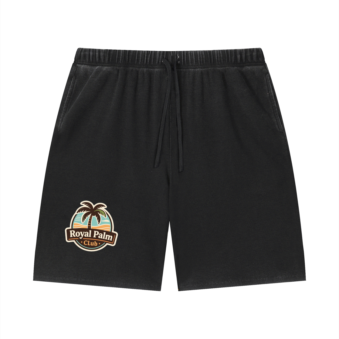 DRIP vintage wash shorts — waffle raw hem II