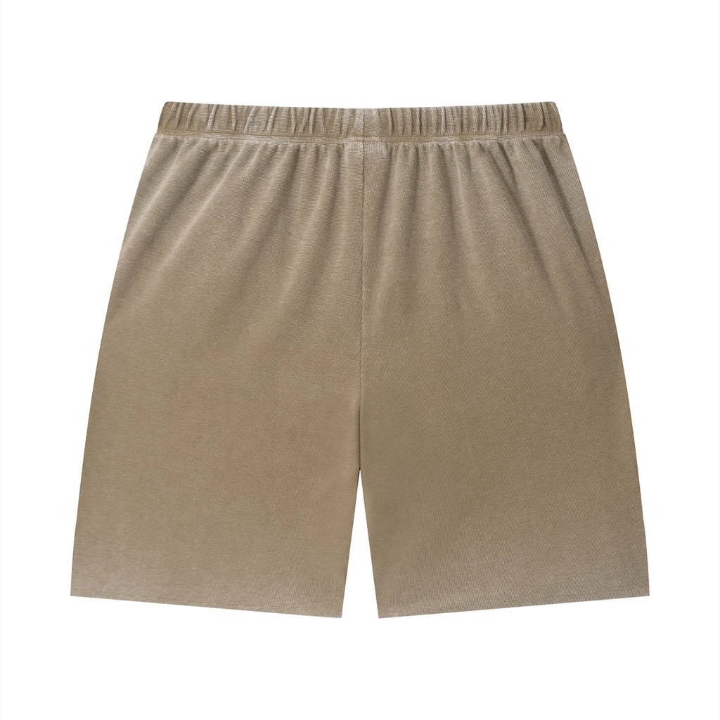 DRIP vintage wash shorts — waffle raw hem II